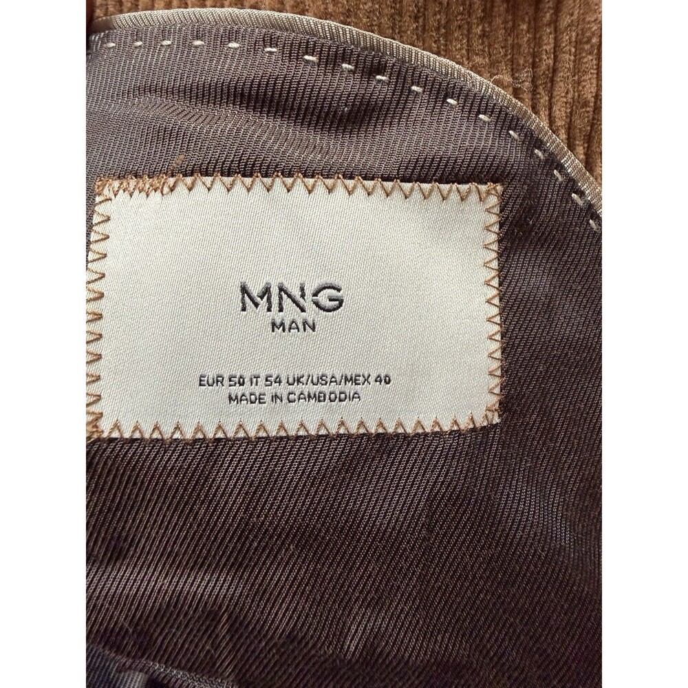 MNG Man Corduroy Blazer Men’s 40R Slim Fit Brown Tan 2-Button Sport Coat - Picture 11 of 16